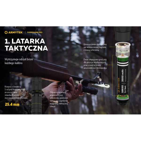 Latarka Armytek Dobermann Pro Magnet USB Warm