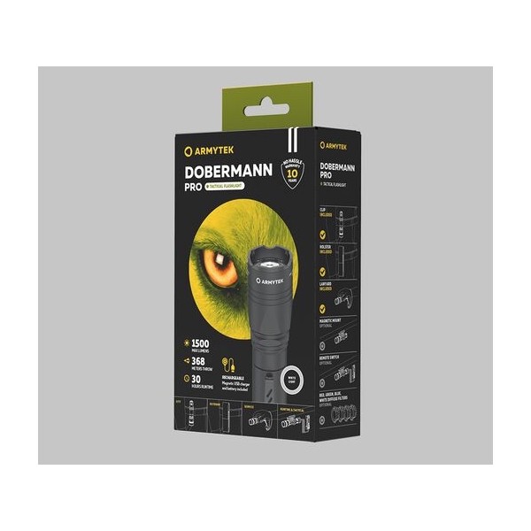 Latarka Armytek Dobermann Pro Magnet USB White