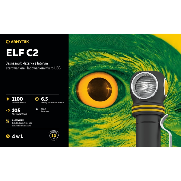 Armytek Elf C2 Micro USB+18650 White