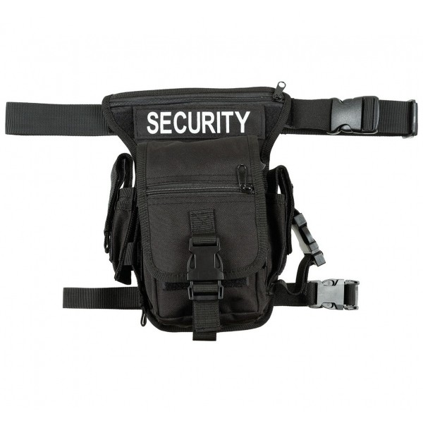 Saszetka biodrowa z mocowaniem na udo "Security" czarna