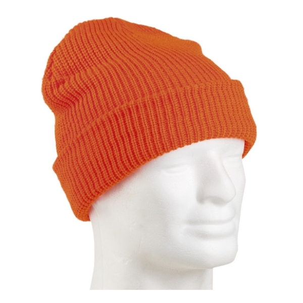 Ciepła czapka poliakrylowa pomarańczowa podwójna
