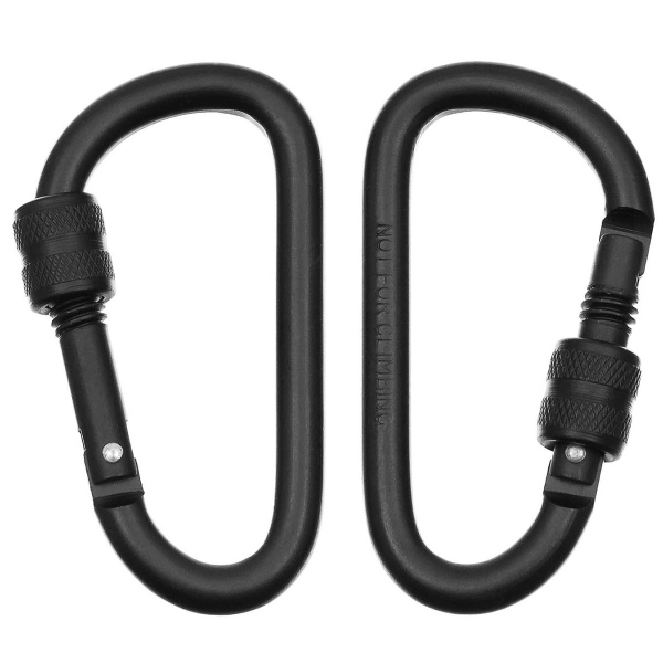 KARABIŃCZYK STALOWY Z BLOKADĄ 8 mm x 8 cm black