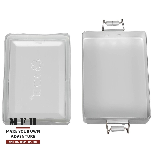 Pudełko aluminiowe wodoodporne, MFH, srebrne, nowe, 13,3 x 9,2 x 3,4 cm