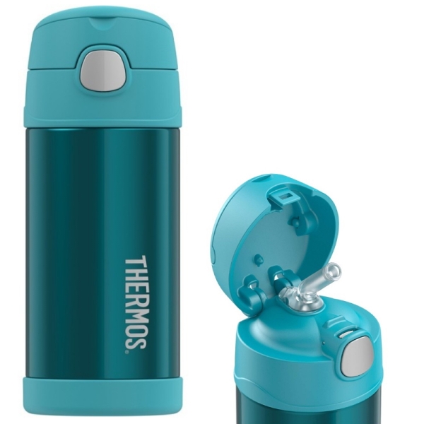 Termos dziecięcy ze słomką 355ml – turkusowy